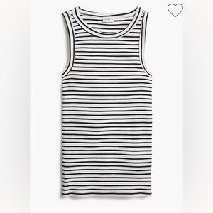 NWT J. Crew Factory black and white striped ribbed tank top